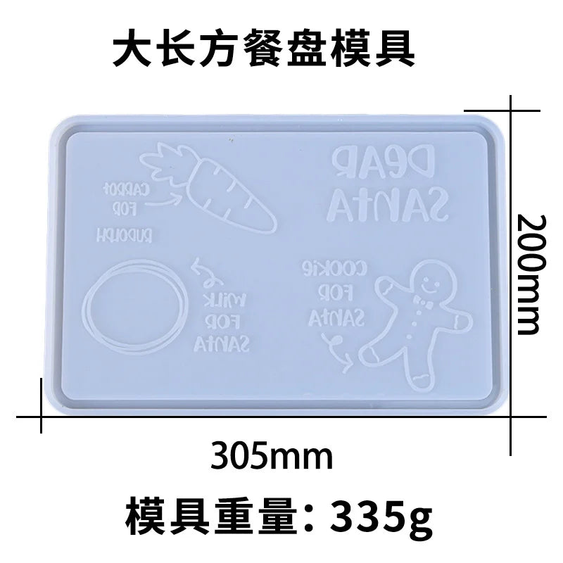 Rectangle Dinner Plate Resin Mold Jewelry Tool Storage Box