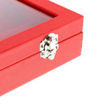 Red Velvet Jewelry Display Case with Glass Top, 48 Clips