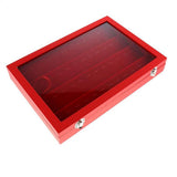 Red Velvet Jewelry Display Case with Glass Top, 48 Clips
