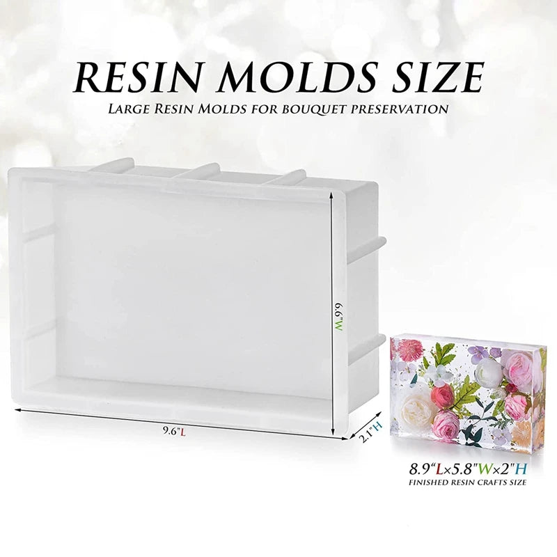 Rectangle Silicone Molds For Resin Casting, Flower Preservation