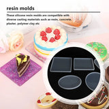 Resin Silicone Molds Set: Round, Square, Rectangle, Heart, Oval Shape