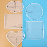 Resin Silicone Molds Set: Round, Square, Rectangle, Heart, Oval Shape