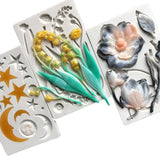Large Rose Flower Lily Star Moon Sun Planet Theme UV Resin Silicone Mold