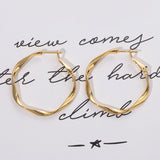Large Round Brass Hoop Earrings 925 Silver Stud Plated Unique Jewelry
