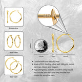 Large Round Brass Hoop Earrings 925 Silver Stud Plated Unique Jewelry