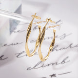 Large Round Brass Hoop Earrings 925 Silver Stud Plated Unique Jewelry
