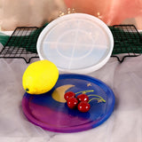 Round Resin Coaster Molds Silicone Tray Geode Agate Platter Dish Epoxy Mold