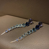 Zircon Crystal Earrings Pendant Tassel Jewelry Gothic Accessories