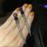 Zircon Crystal Earrings Pendant Tassel Jewelry Gothic Accessories