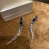 Zircon Crystal Earrings Pendant Tassel Jewelry Gothic Accessories