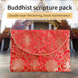 Rich Flower Dragon Pattern Scripture Bag, Double-layer Thickened Brocade Bag