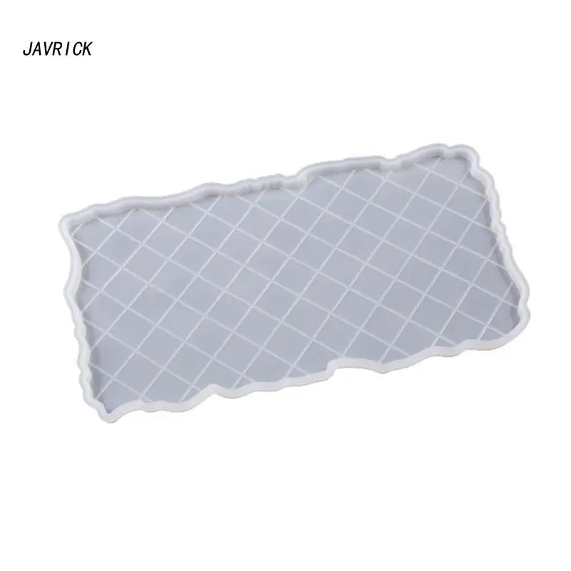 Silicone Resin Tray Mold with Irregular Edge Checkerboard Pattern