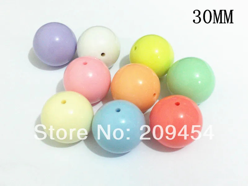 30mm 30pcs/lot Soft Mixed Bead Set