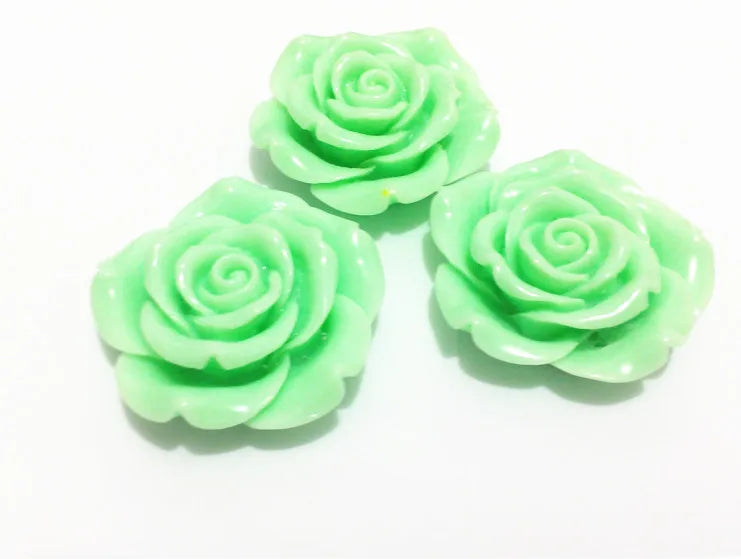 42MM Green Chunky Flower Beads Fit Chunky Necklace, 50pcs/lot