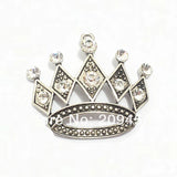 10pcs/lot Antique Silvery Princess Crown Crystal Rhinestone Pendant