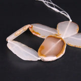 Natural Agates Faceted Slab Nugget Loose Beads 6PCS/strand