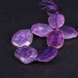 Purple Natural Agates Faceted Nugget Slice Pendant Beads