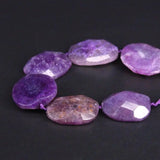 Purple Natural Agates Faceted Nugget Slice Pendant Beads