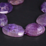 Purple Natural Agates Faceted Nugget Slice Pendant Beads