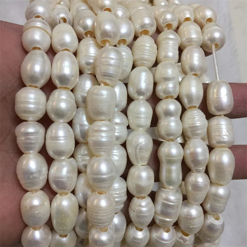 Large Size 4MM Hole 13-15MM Natural Pearl Loose Beads