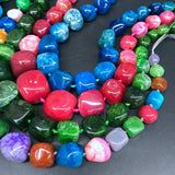 Dragon Veins Agates Nugget Loose Beads, Natural Onxy Pendants Necklace