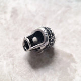 Large Skull Pave Bead 925 Sterling Silver DIY Accessories High Big Hole Gift