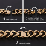 Men's Double Layer Cuban Bracelet Stainless Steel Chain Male Jewelry