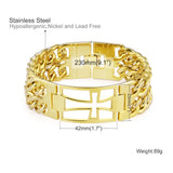 Men's Double Layer Cuban Bracelet Stainless Steel Chain Male Jewelry