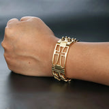 Men's Double Layer Cuban Bracelet Stainless Steel Chain Male Jewelry