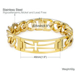 Men's Double Layer Cuban Bracelet Stainless Steel Chain Male Jewelry