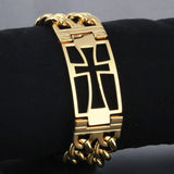 Men's Double Layer Cuban Bracelet Stainless Steel Chain Male Jewelry