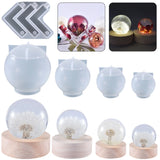 LED Crystal Ball Night Light Mold with Wooden Base Stand