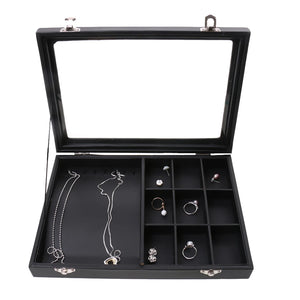 Large Square Leather Necklace Jewelry Retail Display Tray Box