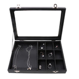 Large Square Leather Necklace Jewelry Retail Display Tray Box