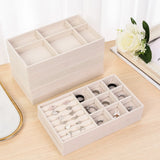 Stackable Velvet Jewelry Trays Drawer Organizer Display Storage