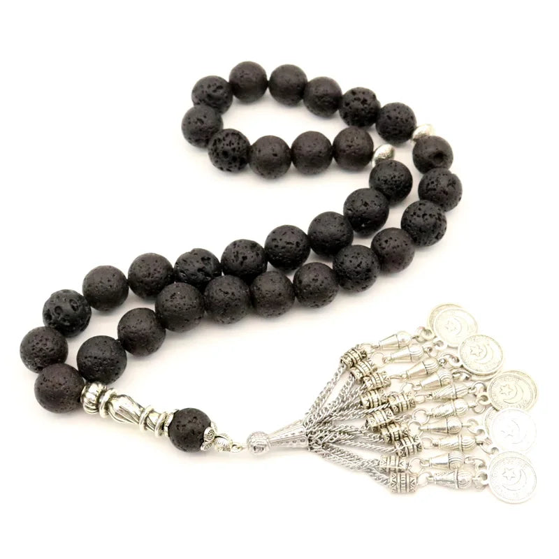 Large Tasbih Volcanic Rock Beige Sbaha Muslim Bracelet