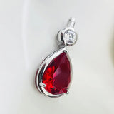 Large Water Drop Gems Zircon Pendant Red Green Purple DiamondWhite
