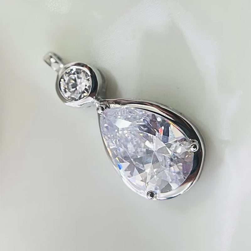 Large Water Drop Gems Zircon Pendant Red Green Purple DiamondWhite