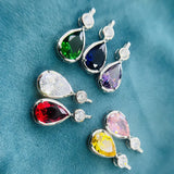 Large Water Drop Gems Zircon Pendant Red Green Purple DiamondWhite