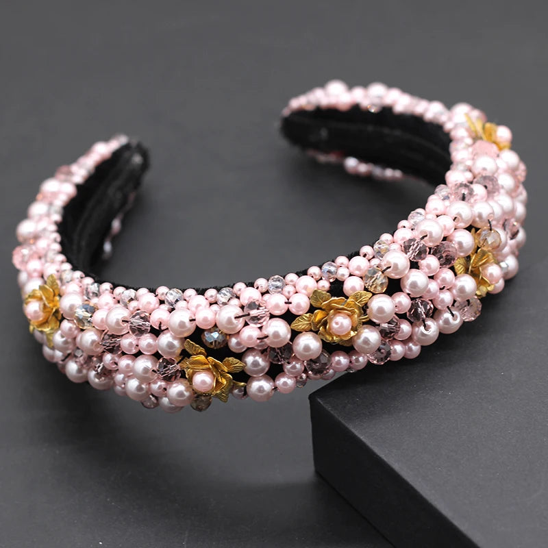 Crystal Flower Headband Hand-Woven Hair Accessories