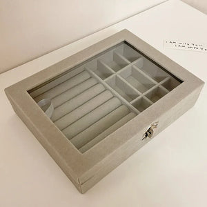 Large-capacity Flannel Jewelry Box Portable Ring Necklace Earrings Storage Box