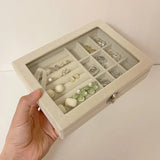 Large-capacity Flannel Jewelry Box Portable Ring Necklace Earrings Storage Box