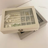 Large-capacity Flannel Jewelry Box Portable Ring Necklace Earrings Storage Box