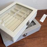 Large-capacity Flannel Jewelry Box Portable Ring Necklace Earrings Storage Box