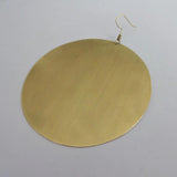 Large Disk Earrings African Ethnic Statement Handmade Brass