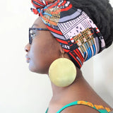 Large Disk Earrings African Ethnic Statement Handmade Brass