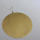 Large Disk Earrings African Ethnic Statement Handmade Brass