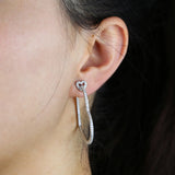 Silver Plated Heart Hoop Earring for Women Wedding