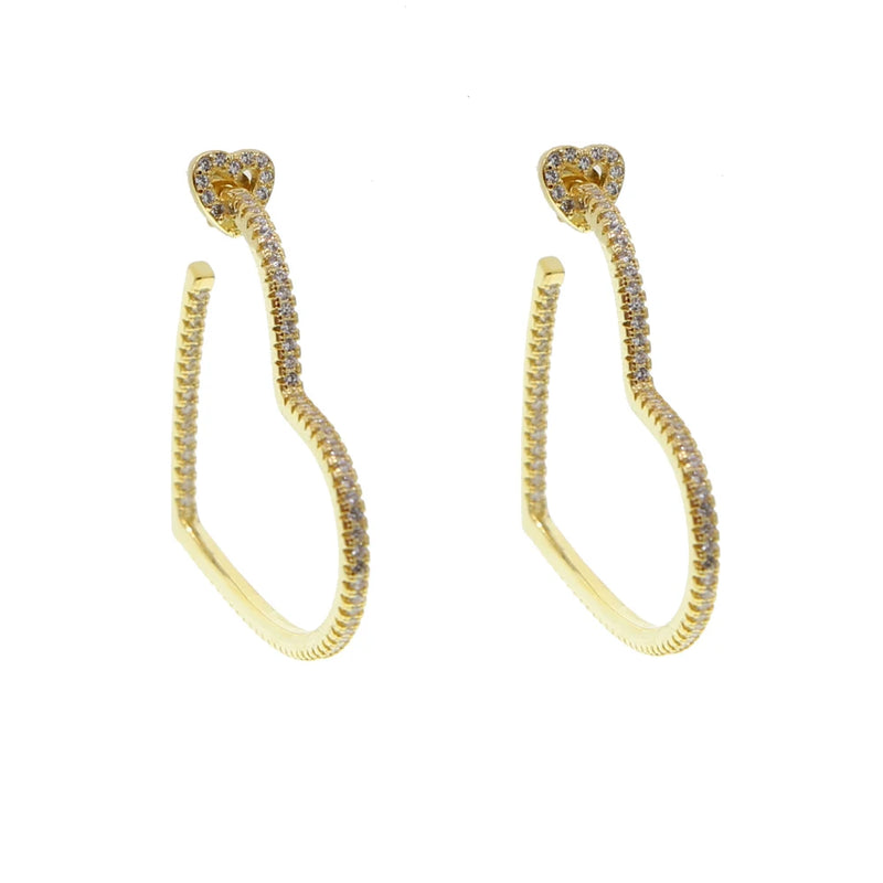 Silver Plated Heart Hoop Earring for Women Wedding