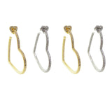 Silver Plated Heart Hoop Earring for Women Wedding